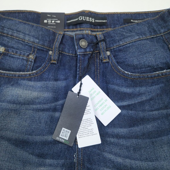 Guess Relaxed Tapered Jeans Men's 29x30 Slim Globetrotter Reclaimed Vintage‎ NWT - Picture 10 of 14